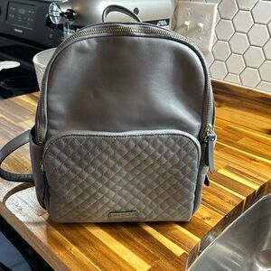 Vera Bradley Leather Carryall Backpack, Storm Cloud 9x13